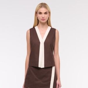 Abercrombie and fitch linen blend vest